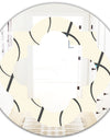 Retro Geometrical Abstract Minimal Pattern I - Modern Round or Oval Wall Mirror - Quatrefoil