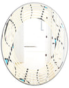Retro Geometrical Abstract Minimal Pattern I - Modern Round or Oval Wall Mirror - Wave