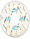 Retro Geometrical Abstract Minimal Pattern I - Modern Round or Oval Wall Mirror - Whirl