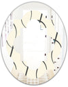 Retro Geometrical Abstract Minimal Pattern I - Modern Round or Oval Wall Mirror - Quatrefoil