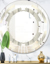Monochrome Geometric Pattern X - Modern Round or Oval Wall Mirror - Space