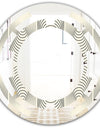 Monochrome Geometric Pattern X - Modern Round or Oval Wall Mirror - Space