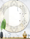 Monochrome Geometric Pattern X - Modern Round or Oval Wall Mirror - Wave
