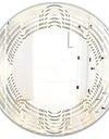 Monochrome Geometric Pattern X - Modern Round or Oval Wall Mirror - Wave