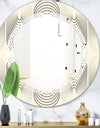 Monochrome Geometric Pattern X - Modern Round or Oval Wall Mirror - Triple C