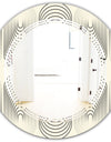 Monochrome Geometric Pattern X - Modern Round or Oval Wall Mirror - Triple C