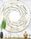 Monochrome Geometric Pattern X - Modern Round or Oval Wall Mirror - Whirl