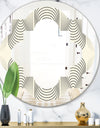 Monochrome Geometric Pattern X - Modern Round or Oval Wall Mirror - Quatrefoil