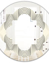 Monochrome Geometric Pattern X - Modern Round or Oval Wall Mirror - Quatrefoil