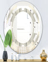 Monochrome Geometric Pattern X - Modern Round or Oval Wall Mirror - Space