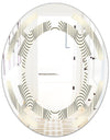 Monochrome Geometric Pattern X - Modern Round or Oval Wall Mirror - Space