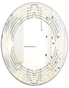Monochrome Geometric Pattern X - Modern Round or Oval Wall Mirror - Wave