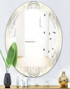 Monochrome Geometric Pattern X - Modern Round or Oval Wall Mirror - Triple C