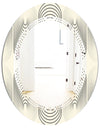 Monochrome Geometric Pattern X - Modern Round or Oval Wall Mirror - Triple C