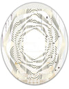 Monochrome Geometric Pattern X - Modern Round or Oval Wall Mirror - Whirl