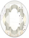 Monochrome Geometric Pattern X - Modern Round or Oval Wall Mirror - Quatrefoil