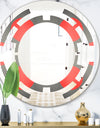 Modern Circle and Line Geometric Pattern - Modern Round or Oval Wall Mirror - Space