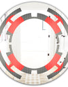 Modern Circle and Line Geometric Pattern - Modern Round or Oval Wall Mirror - Space