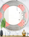 Modern Circle and Line Geometric Pattern - Modern Round or Oval Wall Mirror - Wave