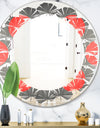 Modern Circle and Line Geometric Pattern - Modern Round or Oval Wall Mirror - Leaves
