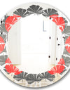 Modern Circle and Line Geometric Pattern - Modern Round or Oval Wall Mirror - Leaves
