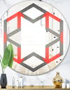 Modern Circle and Line Geometric Pattern - Modern Round or Oval Wall Mirror - Hexagon Star