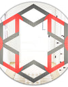 Modern Circle and Line Geometric Pattern - Modern Round or Oval Wall Mirror - Hexagon Star