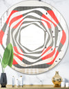 Modern Circle and Line Geometric Pattern - Modern Round or Oval Wall Mirror - Whirl