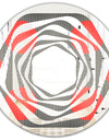 Modern Circle and Line Geometric Pattern - Modern Round or Oval Wall Mirror - Whirl