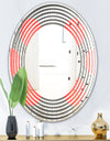 Modern Circle and Line Geometric Pattern - Modern Round or Oval Wall Mirror - Wave