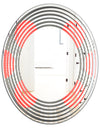 Modern Circle and Line Geometric Pattern - Modern Round or Oval Wall Mirror - Wave