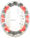 Modern Circle and Line Geometric Pattern - Modern Round or Oval Wall Mirror - Leaves