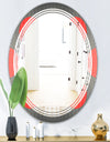Modern Circle and Line Geometric Pattern - Modern Round or Oval Wall Mirror - Triple C