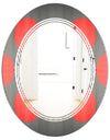 Modern Circle and Line Geometric Pattern - Modern Round or Oval Wall Mirror - Triple C