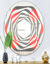 Modern Circle and Line Geometric Pattern - Modern Round or Oval Wall Mirror - Whirl