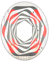 Modern Circle and Line Geometric Pattern - Modern Round or Oval Wall Mirror - Whirl
