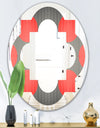 Modern Circle and Line Geometric Pattern - Modern Round or Oval Wall Mirror - Quatrefoil