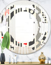 Retro Geometrical Abstract Minimal Pattern II - Modern Round or Oval Wall Mirror - Space