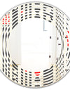 Retro Geometrical Abstract Minimal Pattern II - Modern Round or Oval Wall Mirror - Wave