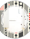 Retro Geometrical Abstract Minimal Pattern II - Modern Round or Oval Wall Mirror - Triple C