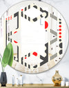 Retro Geometrical Abstract Minimal Pattern II - Modern Round or Oval Wall Mirror - Hexagon Star