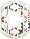 Retro Geometrical Abstract Minimal Pattern II - Modern Round or Oval Wall Mirror - Hexagon Star