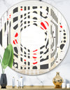 Retro Geometrical Abstract Minimal Pattern II - Modern Round or Oval Wall Mirror - Whirl