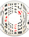 Retro Geometrical Abstract Minimal Pattern II - Modern Round or Oval Wall Mirror - Whirl