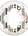 Retro Geometrical Abstract Minimal Pattern II - Modern Round or Oval Wall Mirror - Quatrefoil