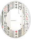 Retro Geometrical Abstract Minimal Pattern II - Modern Round or Oval Wall Mirror - Wave