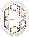 Retro Geometrical Abstract Minimal Pattern II - Modern Round or Oval Wall Mirror - Hexagon Star