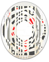 Retro Geometrical Abstract Minimal Pattern II - Modern Round or Oval Wall Mirror - Whirl
