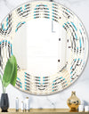Retro Geometrical Abstract Minimal Pattern IV - Modern Round or Oval Wall Mirror - Wave