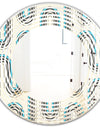 Retro Geometrical Abstract Minimal Pattern IV - Modern Round or Oval Wall Mirror - Wave